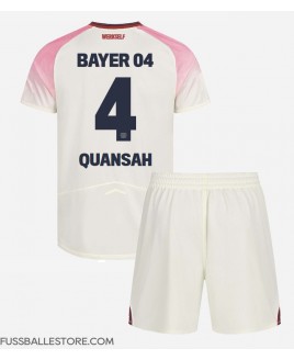 Günstige Bayer Leverkusen Jarell Quansah #4 Auswärts Trikotsatzt Kinder 2025-26 Kurzarm (+ Kurze Hosen)